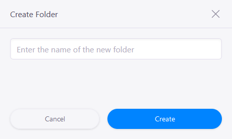 Modal to create folder